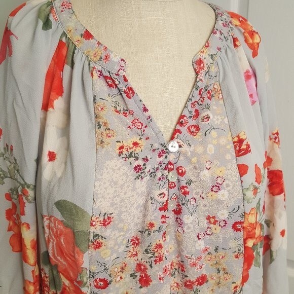 Fig & Flower Anthropologie Floral Peasant Blouse - Picture 3 of 7